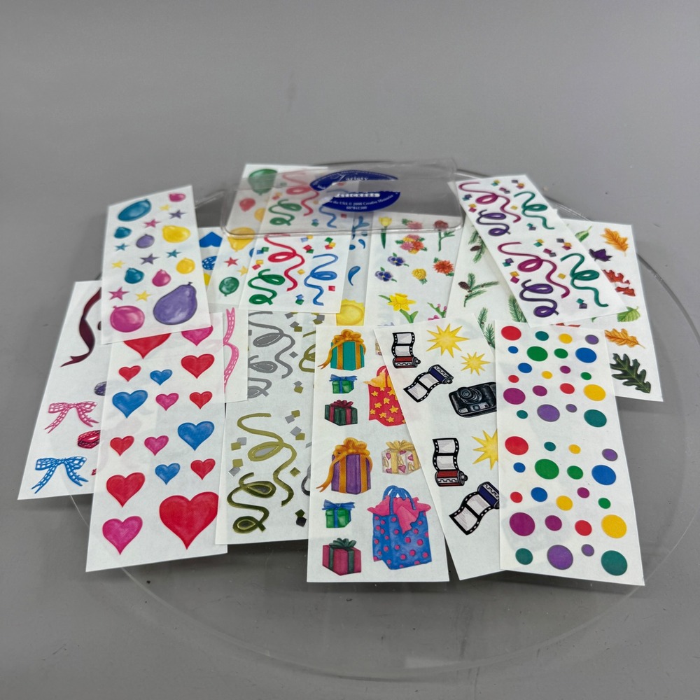 Creative Memories Variety Stickers 2000 Scrapbook Hearts Balloons Confetti 6984